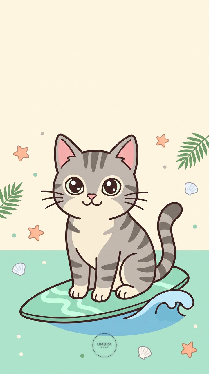 Grey Tabby · Kawaii wallpaper